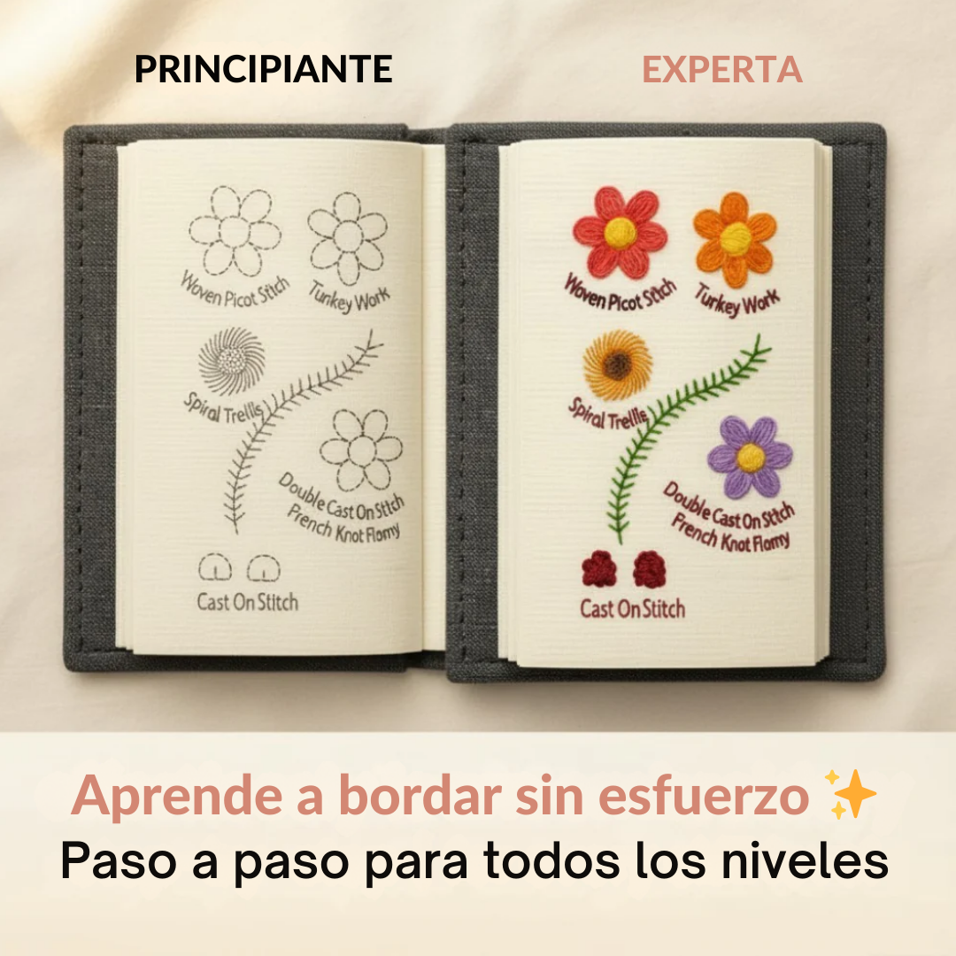 Kit de Bordado Terapéutico – Libro de 60+ Diseños